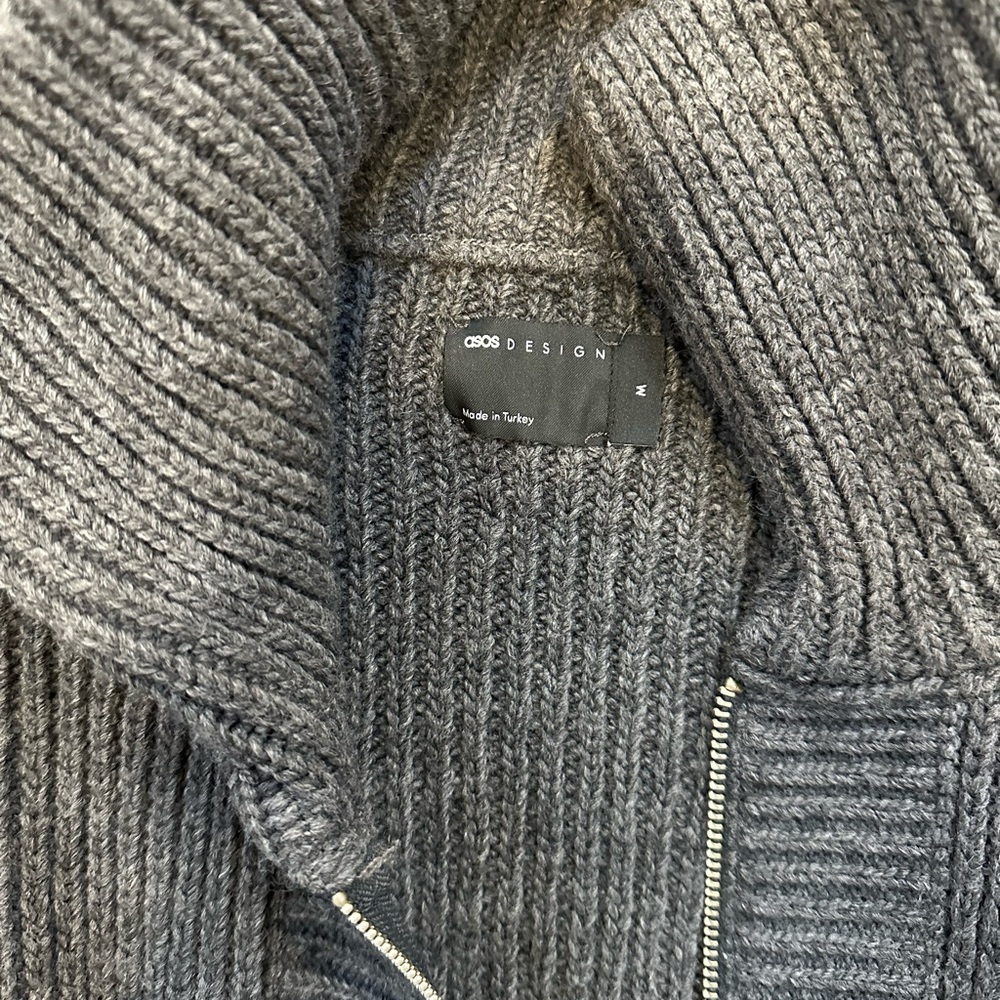 ASOS Gray Ribbed Cardigan - Picture 3 of 9